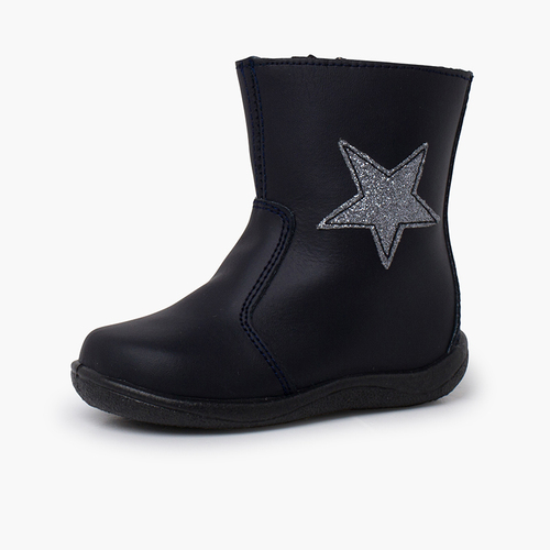 Stivali bambina stella pelle lavabile Blu