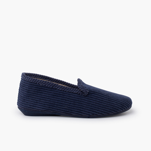 Pantofole stile kung-fu velluto a coste Blu