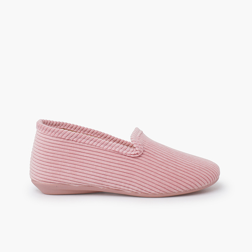 Pantofole stile kung-fu velluto a coste Rosa