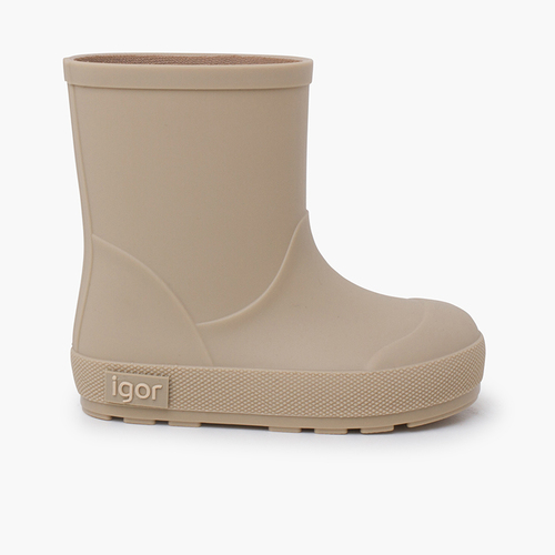 Stivali pioggia morbidi bambini suola sottile Beige