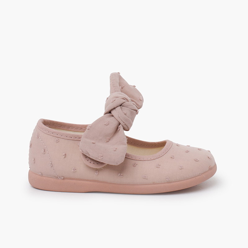 Ballerina plumeti con cinturino a strappo fiocco Nude
