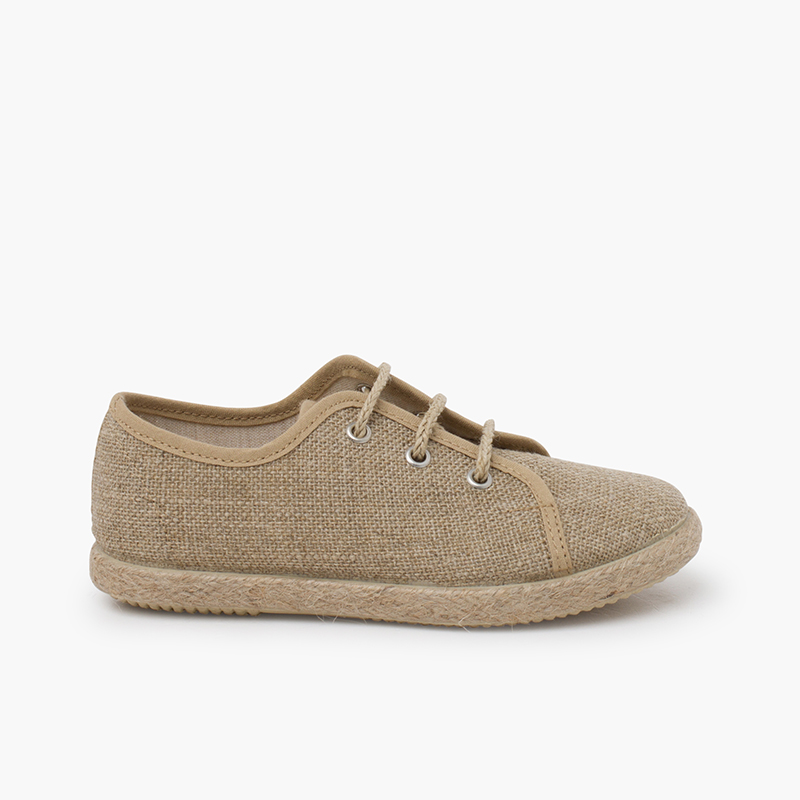 Blucher lino per bambini lacci yuta Naturale