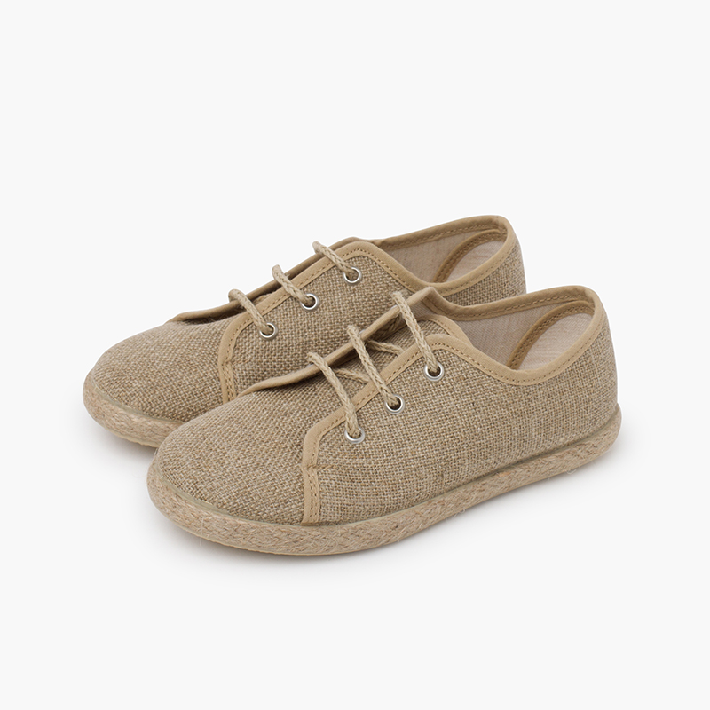 Blucher lino per bambini lacci yuta Naturale