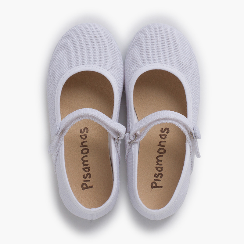 Ballerine Pisamonas In Lino Con Cinturino - Comode, Eleganti, Prodotte In Spagna. Con Bottone Decorativo E Chiusura A Gancio - Foto 3
