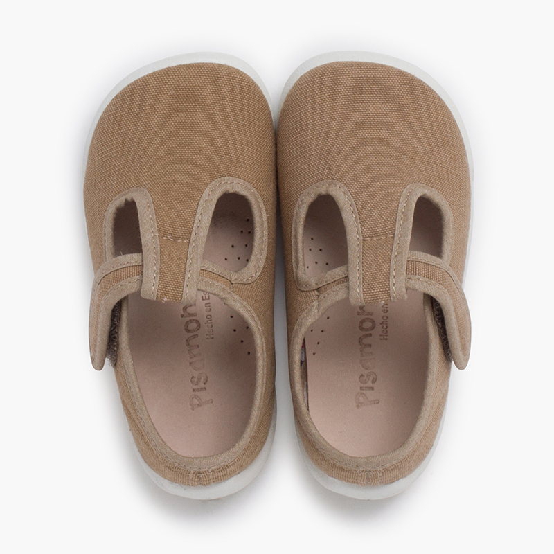 Scarpe occhio di bue barefoot chiusura a strappo suola bianca Sabbia