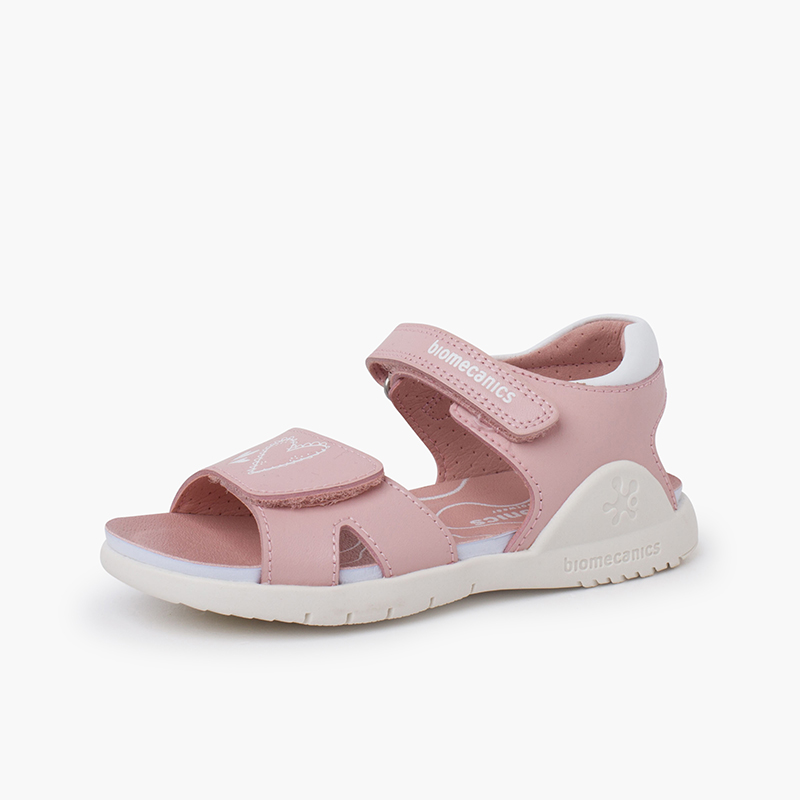Sandali da bambina rosa e turchese con strap