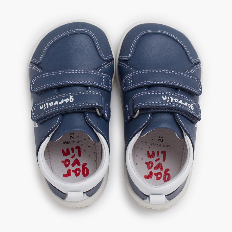 Pisamonas Sneakers Minimaliste Bambini Azzurro 22 - Prima Passi Doppio Strappo
