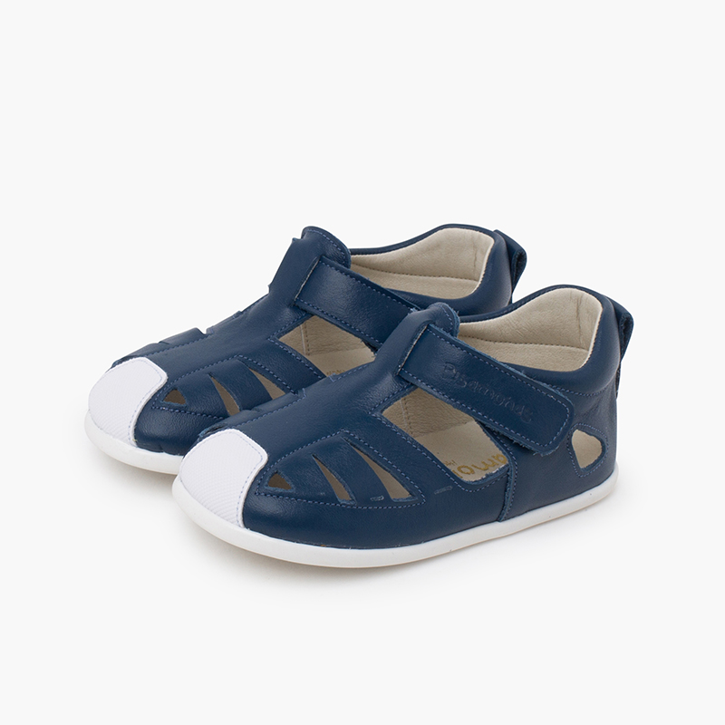 Sandalo morbida nappa sottile suola Blu navy