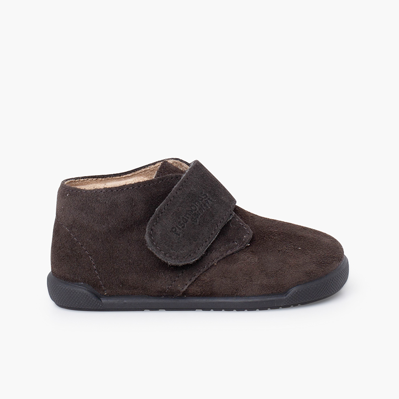 Stivaletti barefoot pelle scamosciata chiusura a strappo Grigio