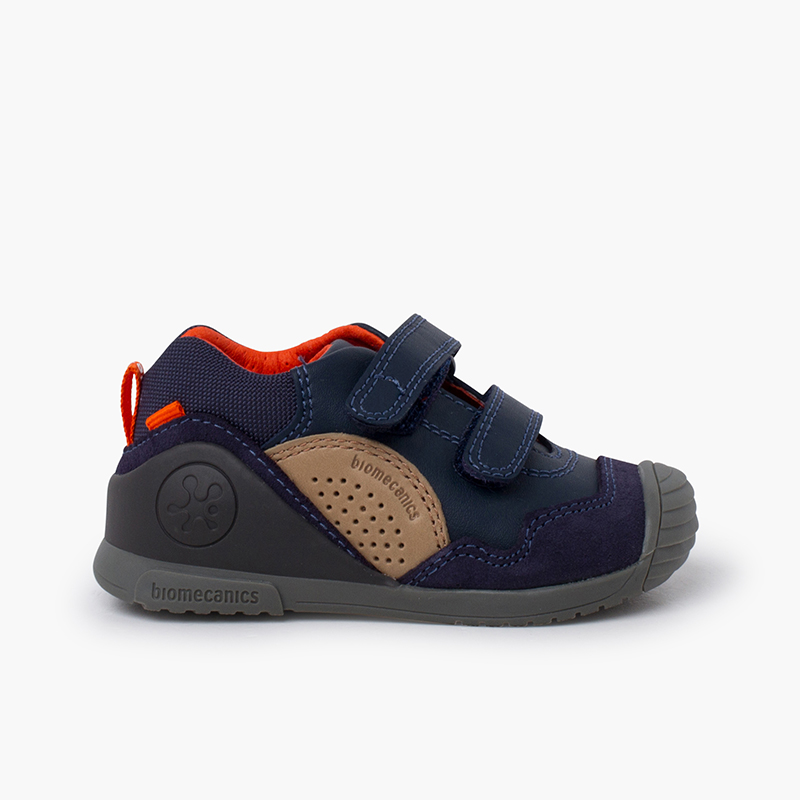 Sneakers Biomecanics pelle e camoscio Blu