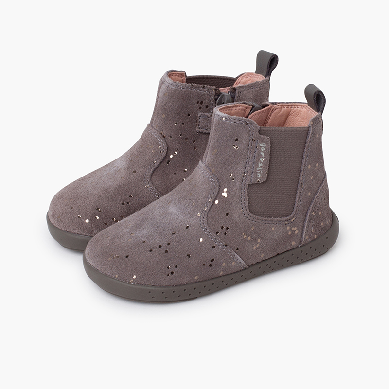 Stivaletto minimalista glitter elastico laterale Grigio