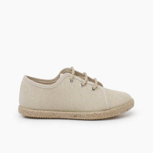 Blucher lino per bambini lacci yuta Beige