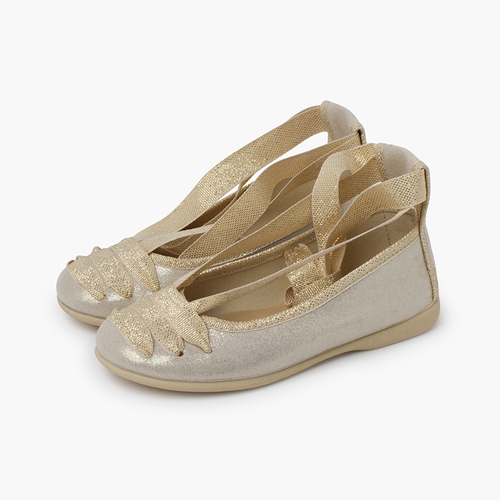 Ballerine goyesque con nastri brillanti Oro