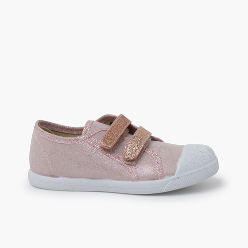 Sneakers morbide doppia chiusura lucida a strappo Rosa
