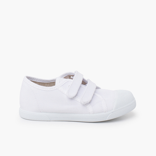 Morbide sneakers eco canvas chiusura a strappo Bianco