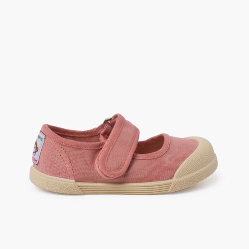 Ballerine con cinturino morbide barefoot tela Rosa Antico
