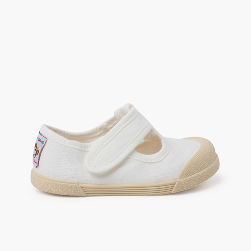 Scarpe occhio di bue barefoot morbide in tela Bianco