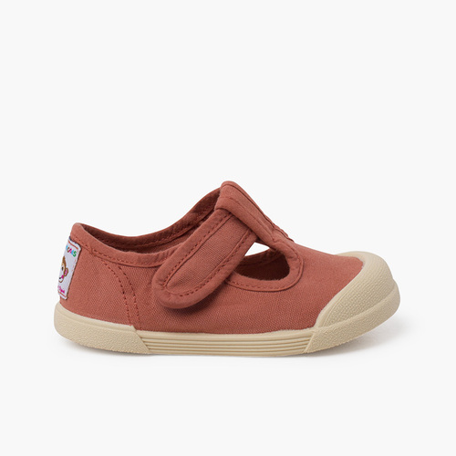 Scarpe occhio di bue barefoot morbide in tela Terracota