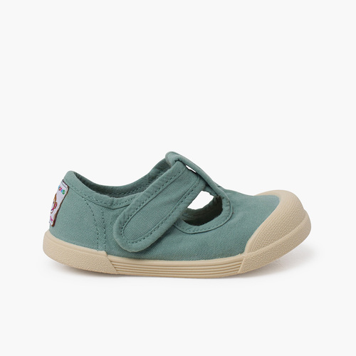 Scarpe occhio di bue barefoot morbide in tela Verde matcha