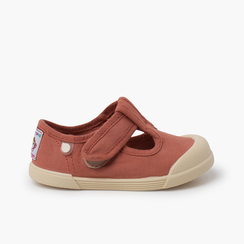Scarpe occhio di bue barefoot morbide in tela Terracota