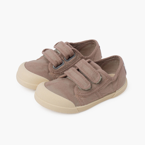 Sneakers punta barefoot con chiusura a strappo Cacao