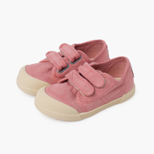 Sneakers punta barefoot con chiusura a strappo Rosa Antico