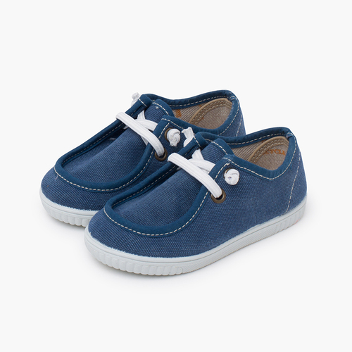Scarpe da barca wallaby suola sottile lacci elastici Blu