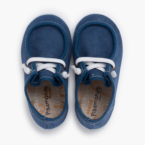 Scarpe da barca wallaby suola sottile lacci elastici Blu
