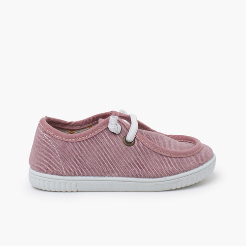 Scarpe da barca wallaby suola sottile lacci elastici Rosa Antico