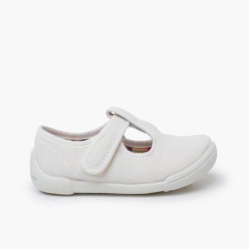 Scarpe occhio di bue barefoot chiusura a strappo suola bianca Bianco