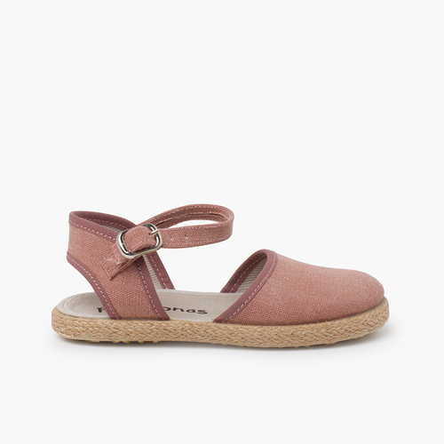 Espadrillas ECO suola sottile fibbia Rosa Antico