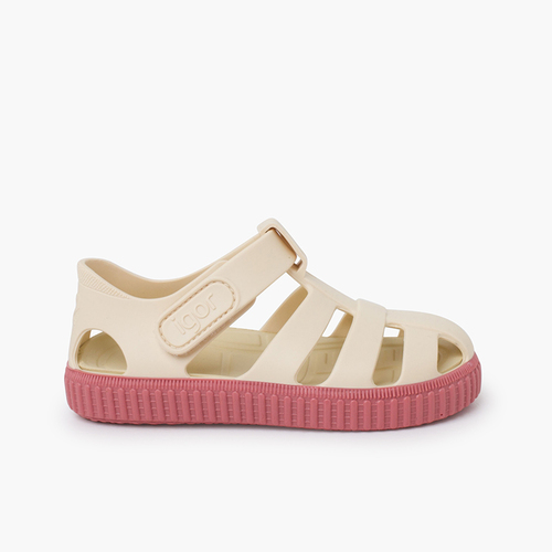 Sandali ragnetti avorio suola sneakers color Rosa