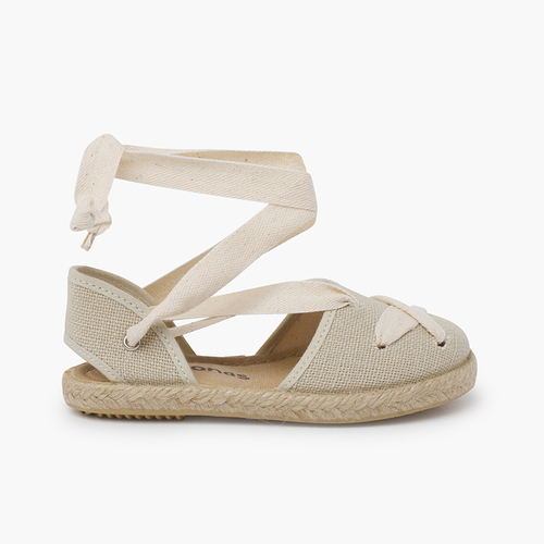 Espadrillas goyesque nastri incrociati Ecru
