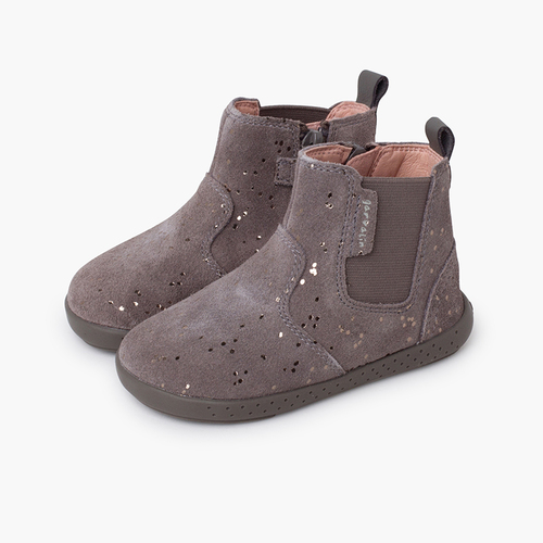 Stivaletto minimalista glitter elastico laterale Grigio