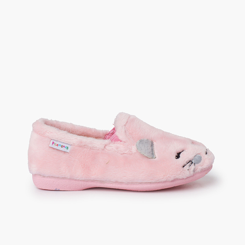 Pantofole morbida pelliccia gattino Rosa