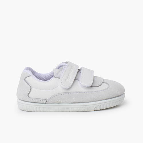 Sneakers morbide minimal tallone colorato Bianco