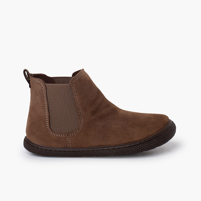 Stivaletti barefoot pelle scamosciata tipo Chelsea Taupe