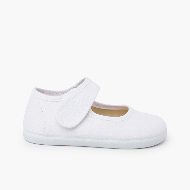 Ballerine con cinturino barefoot lino fine Bianco
