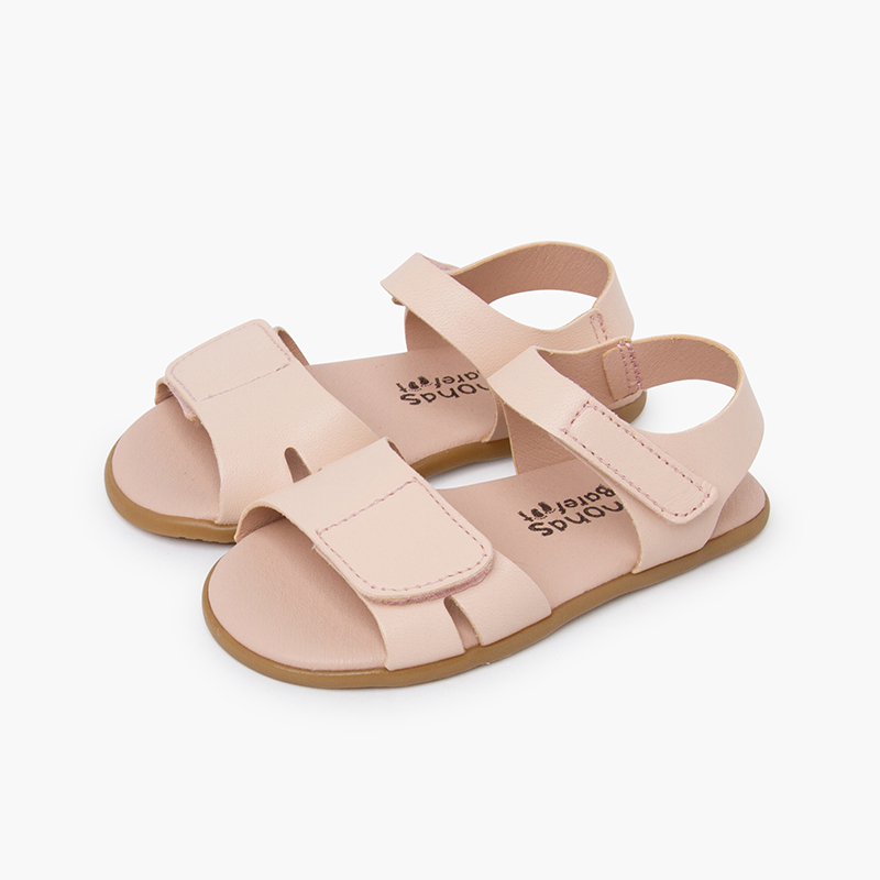 Sandali barefoot in pelle fascia anteriore a strappo Rosa Nude