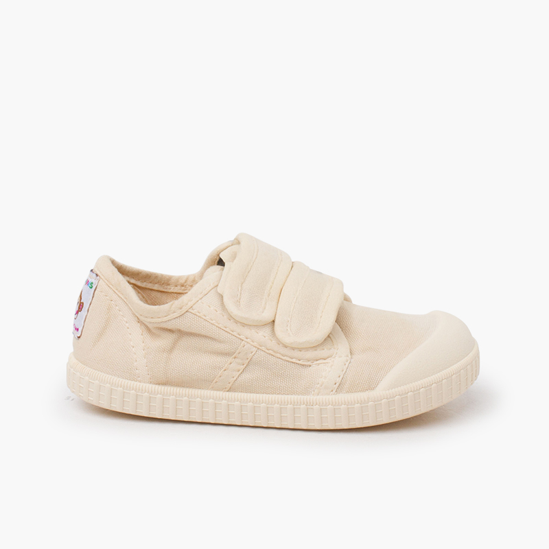Sneakers tela barefoot wide suola colorata Avorio
