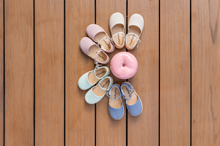 Espadrillas lino suola piatta fibbia