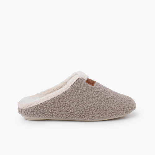 Pantofole zoccolo pelliccia tipo agnello Verde Oliva
