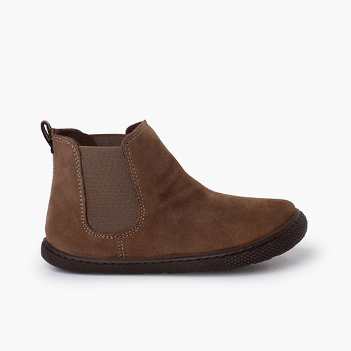 Stivaletti barefoot pelle scamosciata tipo Chelsea Taupe