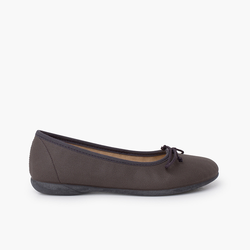 Ballerine fiocchetto flessibili pelle vegana Grigio