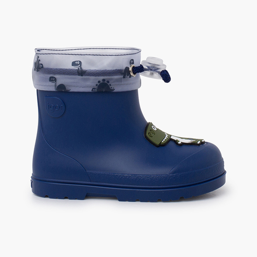 Stivaletti pioggia regolabili dinosauro barefoot Blu jeans