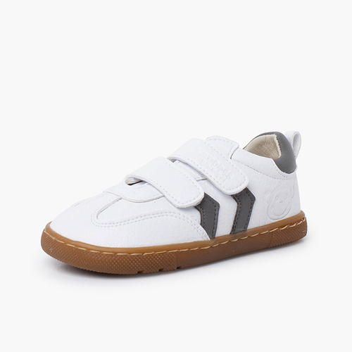 Sneakers barefoot bambini bande laterali Grigio