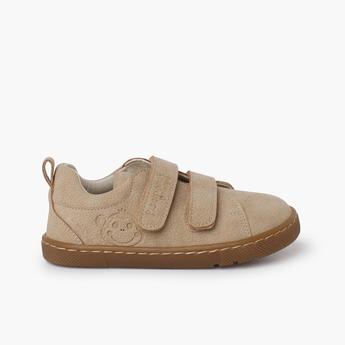 Sneakers barefoot tipo pelle testurizzata Sabbia
