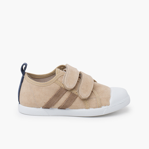 Sneakers morbide tela eco combinata Beige