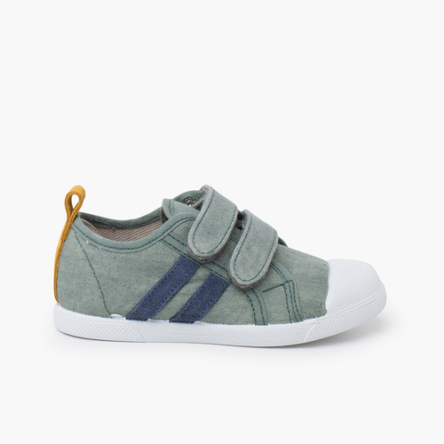 Sneakers morbide tela eco combinata Verde Eucalipto