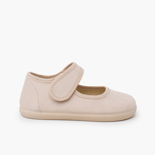 Ballerine con cinturino barefoot lino fine Sabbia